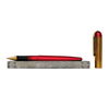 Wahl-Eversharp Skyline rollerball pen with gold trim, featuring a sleek red body and fine writing tip.