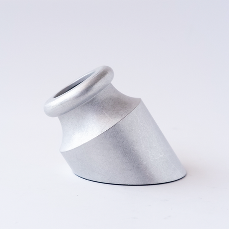 Silver Penwell Classic matte aluminum pen holder with sleek design and sturdy base, suitable for desk organization.