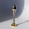 Silver wax seal handle with 8mm screw, designed for Papier Plume wax seal handles, showcasing a sleek, metallic finish.