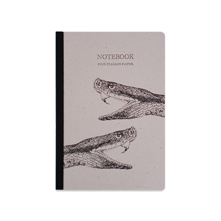 Rossi snake-pattern soft cover journal with textured snake design, ideal for writing and note-taking.