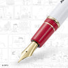 Esterbrook x PEANUTS Snoopy Estie fountain pen with colorful comic background and detailed Snoopy illustration.