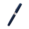 Grifos fountain pen with a blue Papier Plume Raya design and stingray pattern, featuring a sleek blue ink barrel and gold accents.