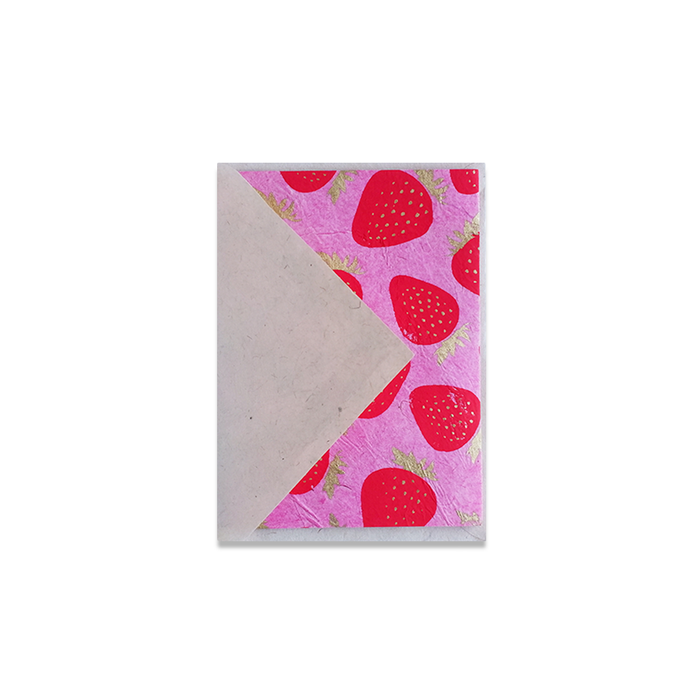 Giftsland strawberry note cards featuring fresh strawberry illustrations on a white background for writing notes or messages.