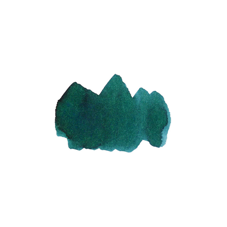 Pilot Iroshizuku Syo-Ro fountain pen ink in 50ml bottle, showcasing the greenish ink with dew on pine tree design on the label.