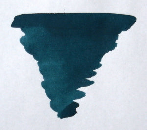 Diamine fountain pen ink cartridge in international size with teal-colored ink, suitable for various fountain pen brands.