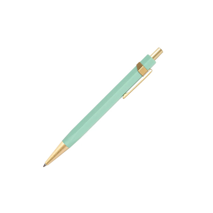 Y Studio Glamour Evolve Ocean sustainable teal green ballpoint pen with sleek design and modern style.