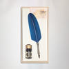 Turquoise glass feather dipping pen from Bortoletti's Set 83, showcasing a delicate, handcrafted calligraphy or writing tool.