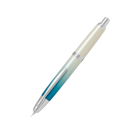 Pilot Seahorse Limited Edition Vanishing Point fountain pen with gold accents and sleek black body, showcasing its elegant design.