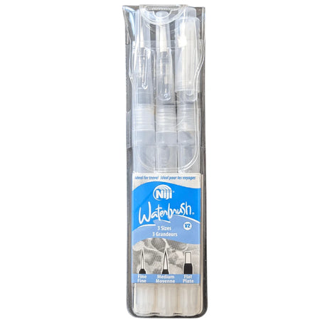 Peerless Niji Waterbrush Set with flexible brushes and colorful water-based ink for watercolor painting and artistic projects.
