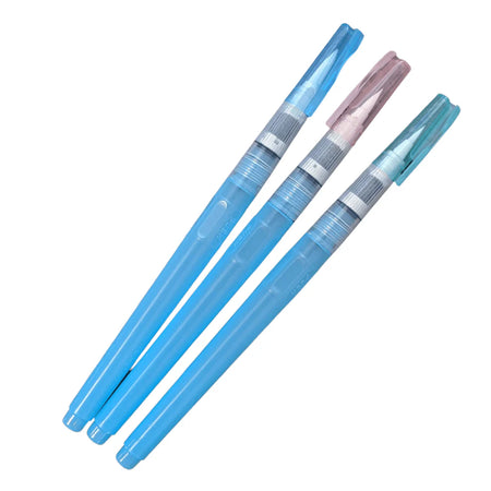 Peerless Premium Niji Waterbrush Set with colorful brushes and water reservoir for watercolor painting on a white background.