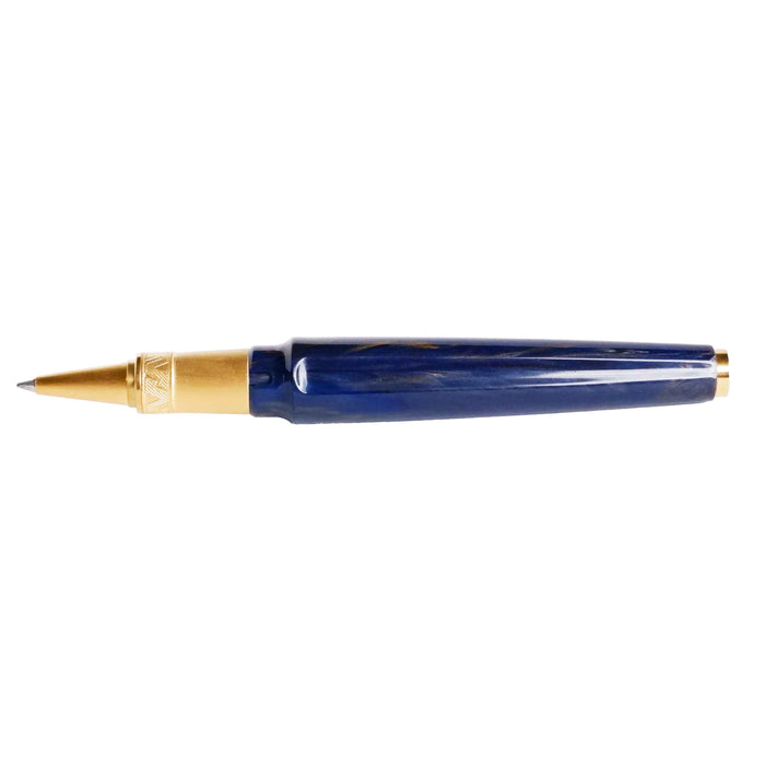 Visconti Mirage Mythos Zeus rollerball pen with intricate design and metallic finish, shown in V13.jpg.