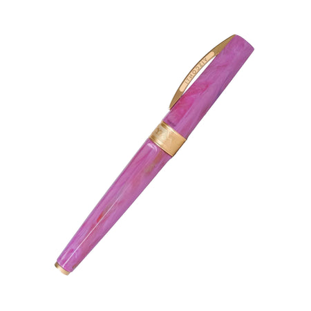 Visconti Mirage Mythos Aphrodite rollerball pen with intricate design and gold accents, displayed against a neutral background.
