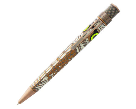 Retro 51 Tornado Rescue owl-themed ballpoint pen with detailed rescue owl illustration on ink barrel.