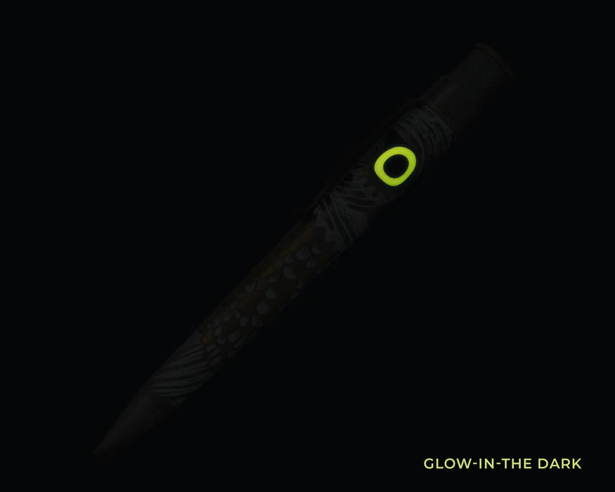 Retro 51 Tornado Rescue Owl Rescue ballpoint pen featuring a detailed owl design in a sleek, black body with silver accents.