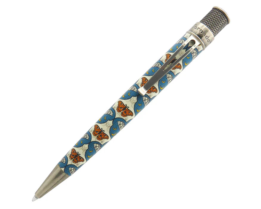 Retro 51 Tornado Rescue Bat Rescue rollerball pen featuring a detailed bat rescue design on the barrel.