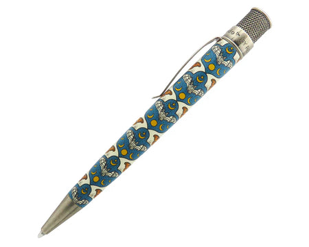 Retro 51 Tornado Rescue Bat Rescue rollerball pen with detailed bat design in black and silver ink.