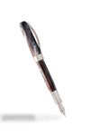 Visconti Comedia Purgatorio fountain pen with detailed design and gold accents on a white background.