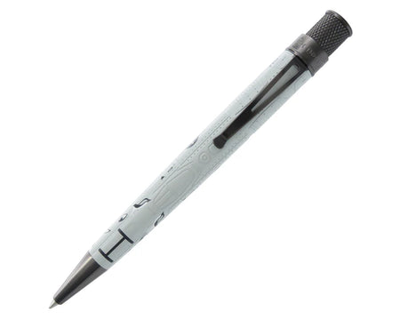Retro 51 Tornado Vintage Metalsmith A-10 Warthog rollerball pen with detailed aircraft design on a sleek barrel.