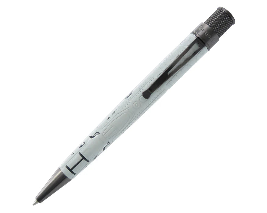 Retro 51 Tornado Vintage Metalsmith A-10 Warthog rollerball pen with detailed aircraft design on a sleek barrel.