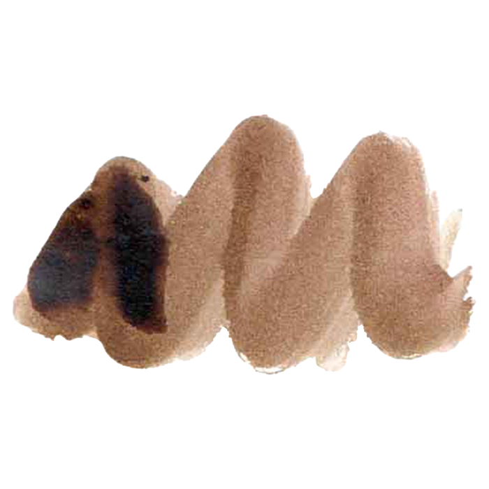 Papier Plume bottled calligraphy ink in Walnut color, showing a glass bottle with black ink and a calligraphy pen.