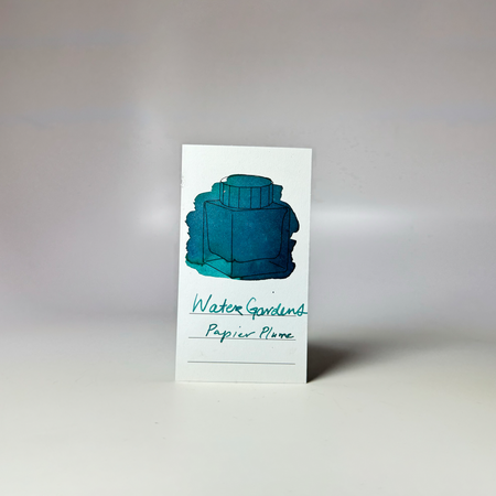 Papier Plume Dallas Pen Show Water Gardens fountain pen ink limited edition bottle with colorful label design.