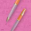 Esterbrook x Peanuts ballpoint pens featuring Snoopy and Charlie Brown in colorful designs on sleek metal bodies.