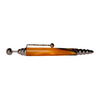 Jean-Pierre Lepine Zig Zag yellow ballpoint pen with blue filet design on a white background.