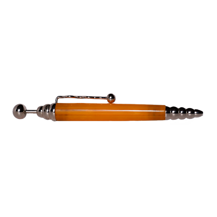 Jean-Pierre Lepine Zig Zag Mango ballpoint pen with orange and black zigzag design on a sleek body.