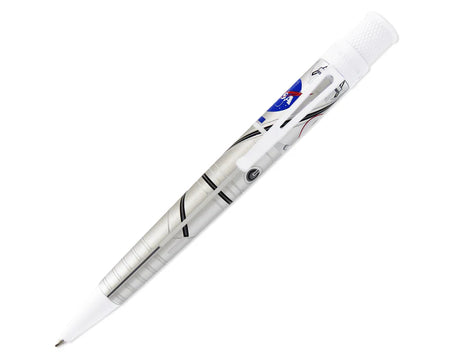 Retro 51 Tornado Mercury 7 rollerball pen with sleek silver finish and modern design, ideal for smooth writing and stylish office use.
