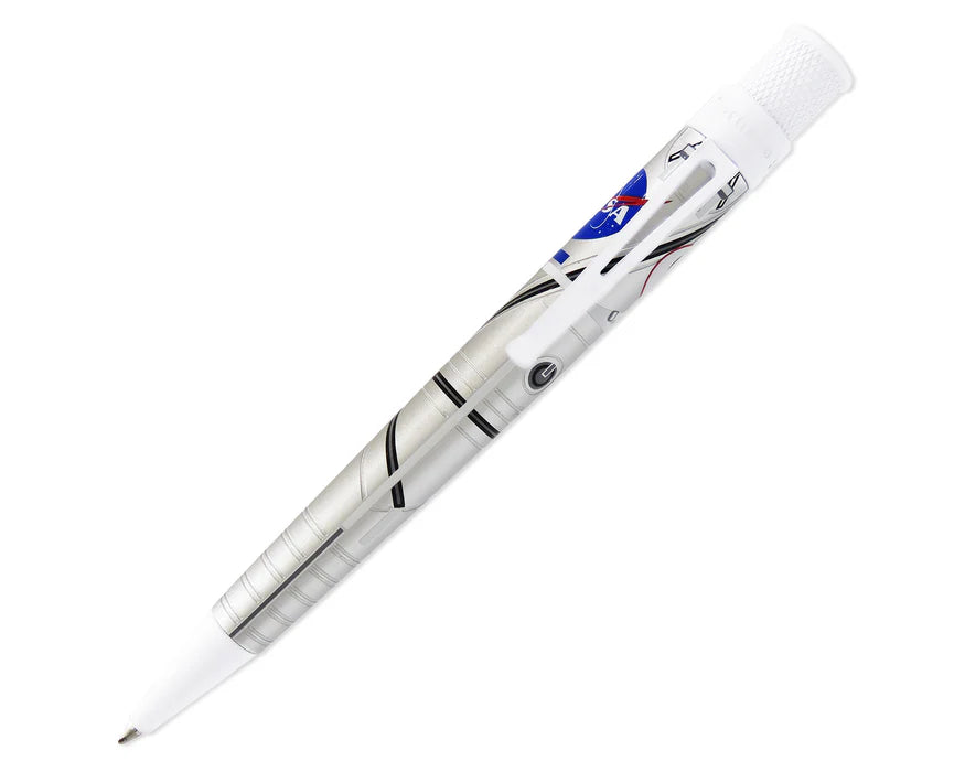 Retro 51 Tornado Mercury 7 rollerball pen with sleek silver finish and modern design, ideal for smooth writing and stylish office use.