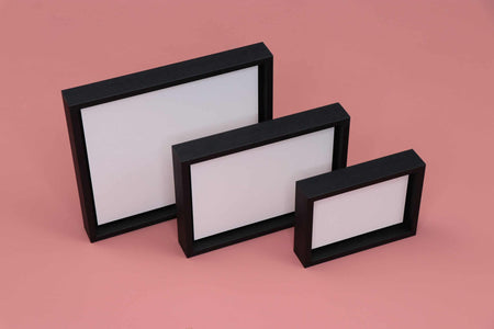 Black craft frame by Assembli with a sleek, minimalist design, perfect for displaying artwork or photos.