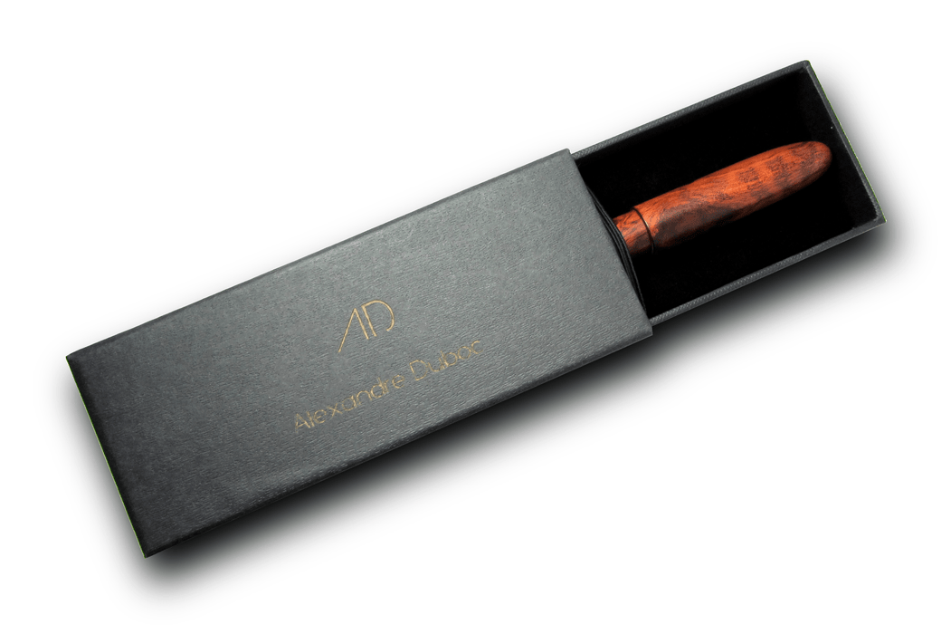 Alexandre Duboc Arcade Bois d'Amourette fountain pen with gold nib, classic wooden body, fine point, elegant writing instrument.