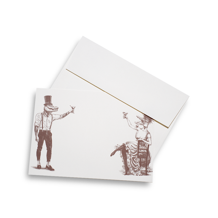 Alexa Pulitzer Storyville Gator A2 Notes in green, featuring a detailed gator design on a colorful A2 notes pad.