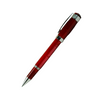 Cleo Skribent Aura rollerball pen with red body and sleek design, displayed on a white background.