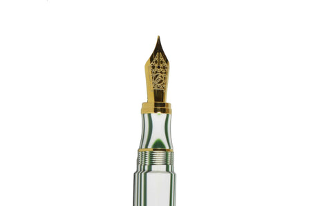 Bexley California Gold Trim Fountain Pen with fine nib, featuring a sleek design and gold accents.