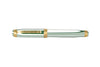 Bexley California Gold Trim fountain pen with gold accents and fine nib, sleek black body, and elegant design.
