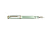 Bexley California Silver Trim Fountain Pen with fine nib, featuring a sleek design and silver accents on a smooth finish.