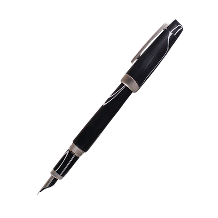 Jean-Pierre Lepine Yuzu black and white fountain pen with sleek design and elegant finish.