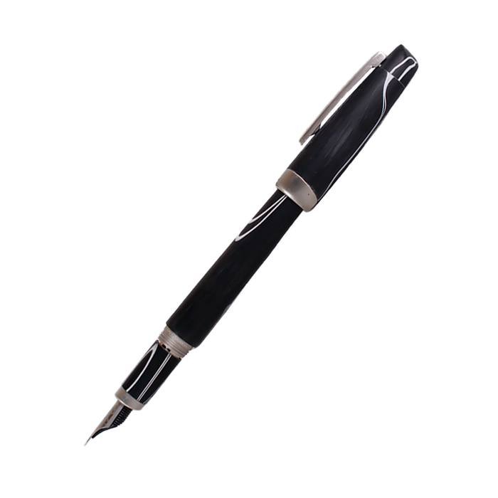 Jean-Pierre Lepine Yuzu black and white fountain pen with sleek design and elegant finish.