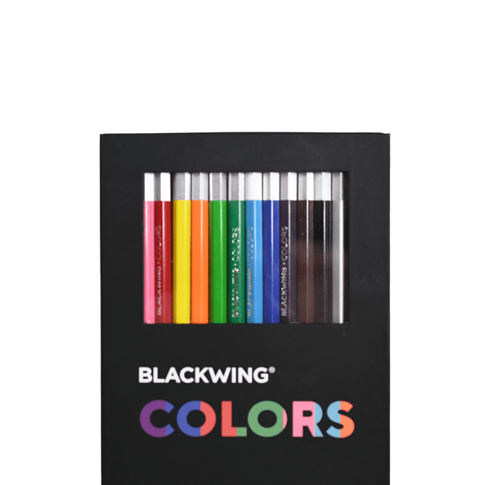 Set of Blackwing Colors colored pencils in various shades, displayed with their vibrant points and colorful barrels.
