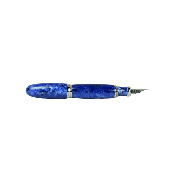 Blue Jean-Pierre Lepine Atila fountain pen with gold accents and elegant design, showcasing a smooth writing instrument.