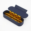 Blue Esterbrook Pen Nooks double pen case with two compartments, designed to securely hold and organize pens.