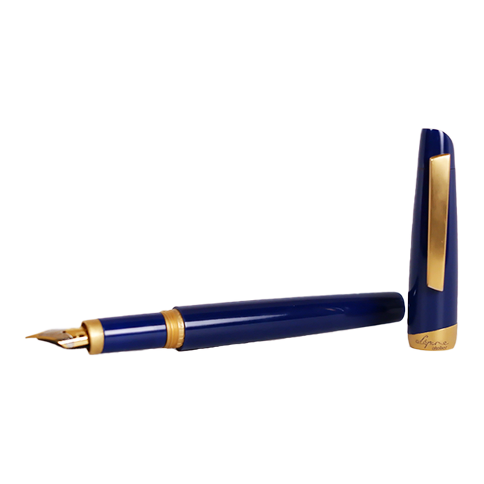 Jean-Pierre Lepine Yuzu fountain pen with blue and gold accents, showcasing its elegant design and fine craftsmanship.