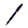 Jean-Pierre Lepine Yuzu fountain pen with blue and gold accents, featuring a sleek design and elegant gold accessory.