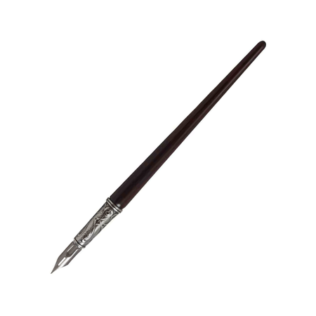 Bortoletti calligraphy dipping pen with Sapele wood handle, showcasing elegant craftsmanship and fine writing tip.