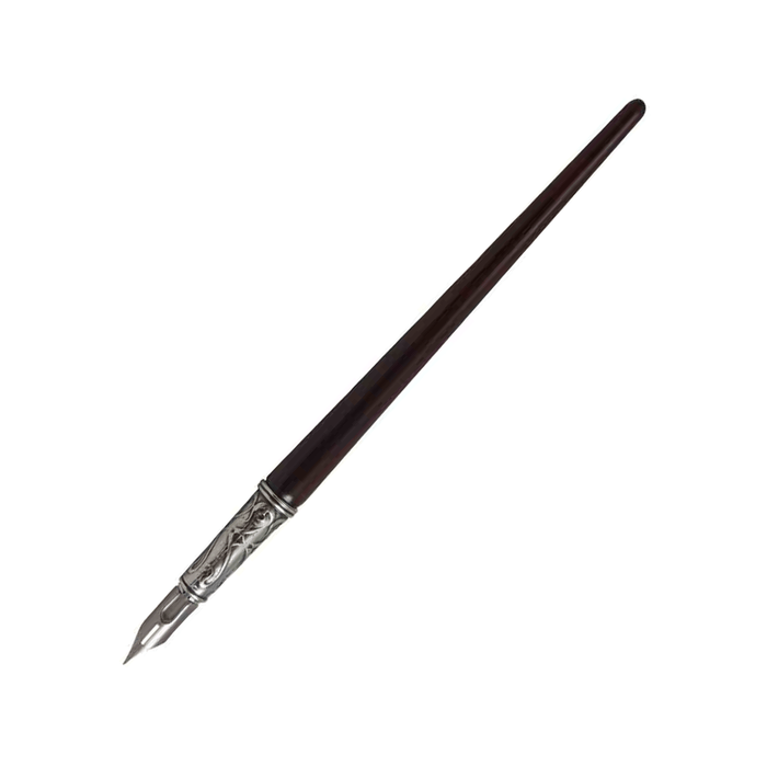 Bortoletti calligraphy dipping pen with Sapele wood handle, showcasing elegant craftsmanship and fine writing tip.