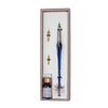 Bortoletti entwined Murano glass dipping pen set with purple and clear glass design, elegant writing instrument for art and calligraphy.