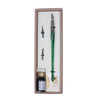 Bortoletti entwined Murano glass dipping pen set featuring elegant, colorful glass pens with intricate twisted designs.