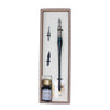 Bortoletti entwined Murano glass dipping pen set with colorful, intricate glass design and elegant metal nib.
