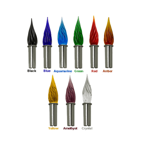 Amber glass nibs by Bortoletti, elegant glass writing tools with a smooth, transparent finish, ideal for calligraphy and artistic use.